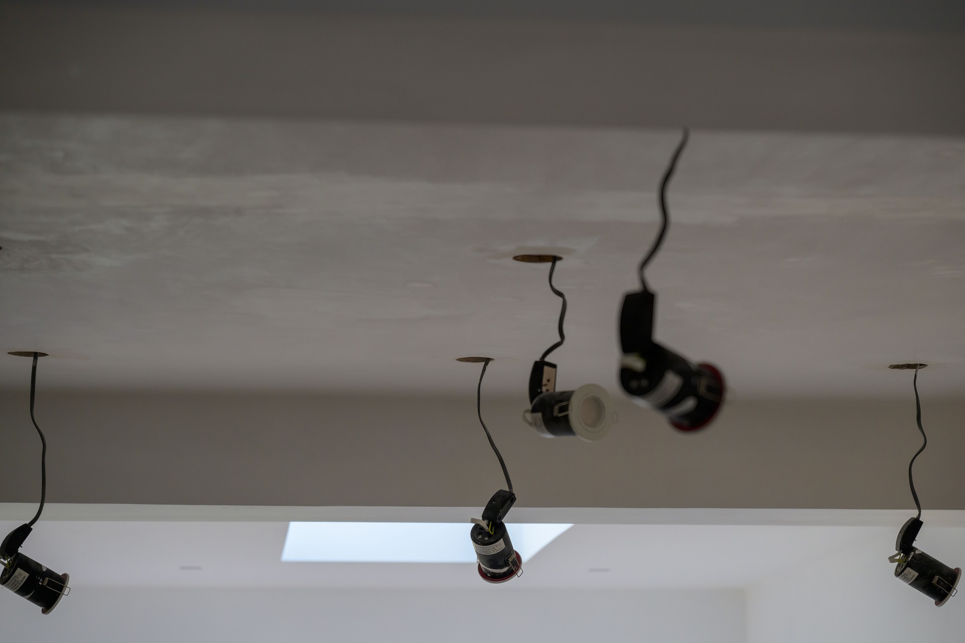 Ceiling Spotlights Installation in Progress During Home Renovation